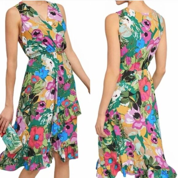 Plenty by Tracy Reese Dresses & Skirts - ANTHROPOLOGIE PLENTY by Tracy Reese Daphne Faux Wrap Floral Sleeveless Dress S